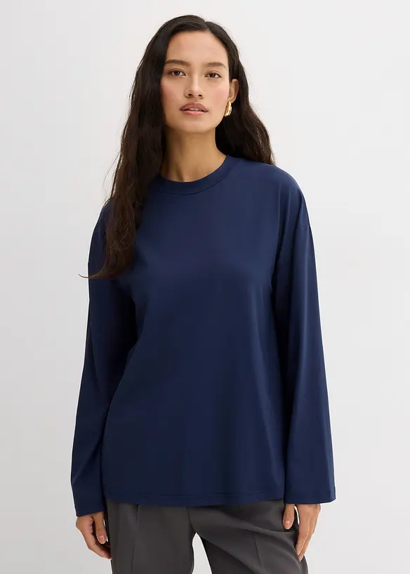 Lang topp i lett materiale, bonprix