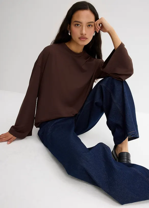 Lang topp i lett materiale, bonprix