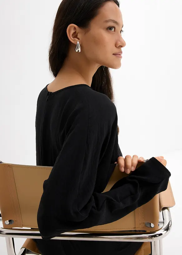 Midikjole med drapering, bonprix