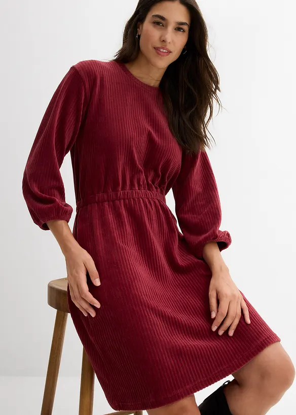 Kjole i jerseycord, bonprix
