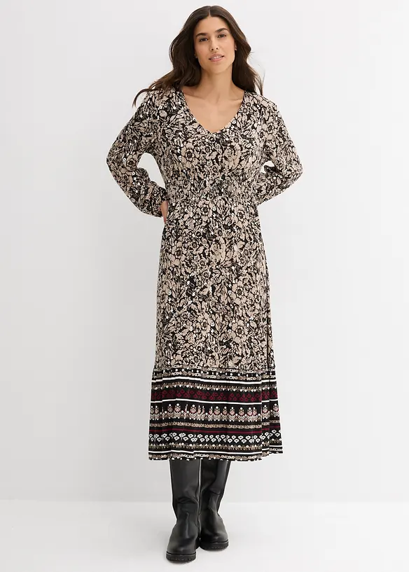 Maxikjole i myk viskose-/elastanmiks, bonprix