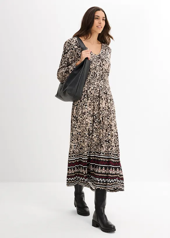 Maxikjole i myk viskose-/elastanmiks, bonprix