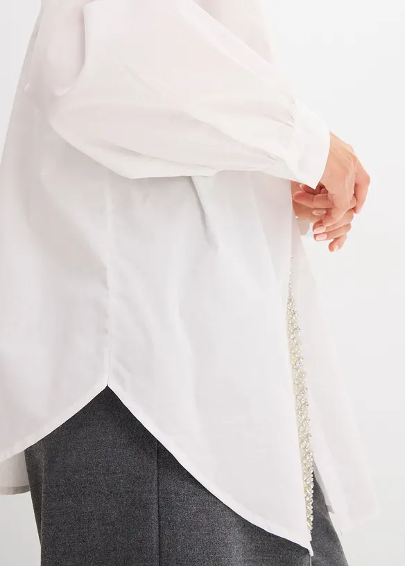 Bluse med strassapplikasjon, bonprix