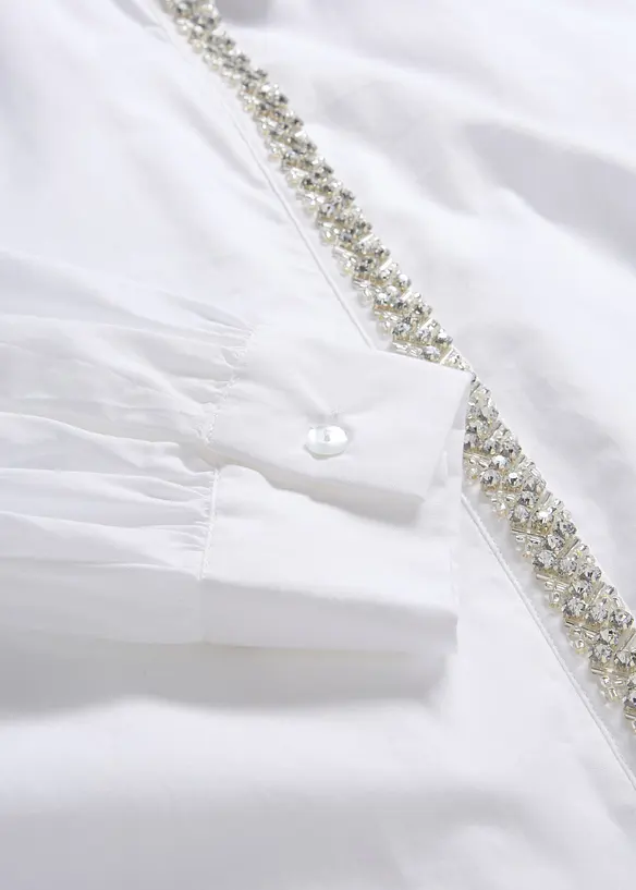 Bluse med strassapplikasjon, bonprix