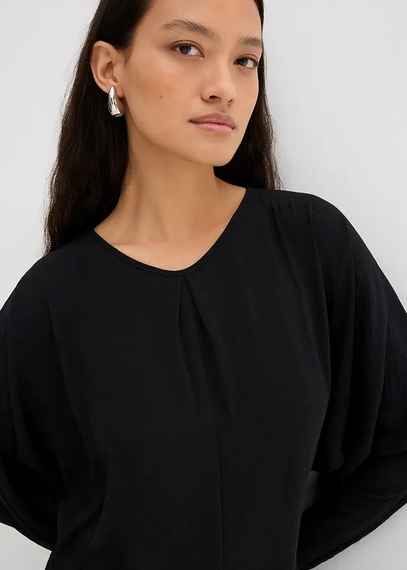 Midikjole med drapering, bonprix