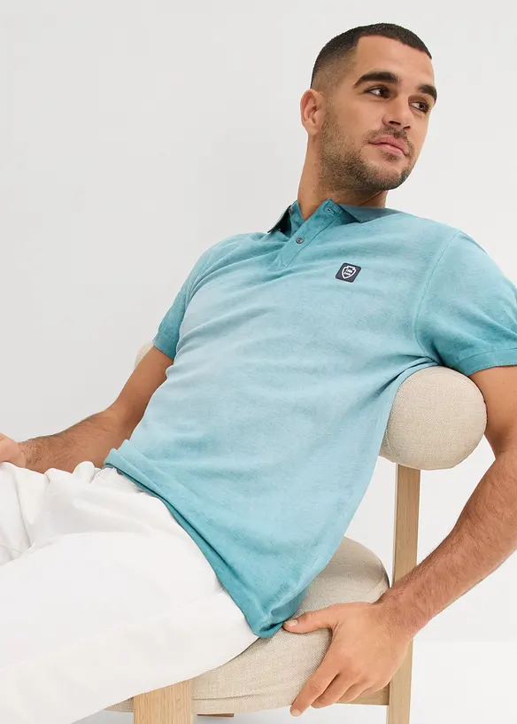 Pik&eacute;-poloskjorte i vasket look, bonprix