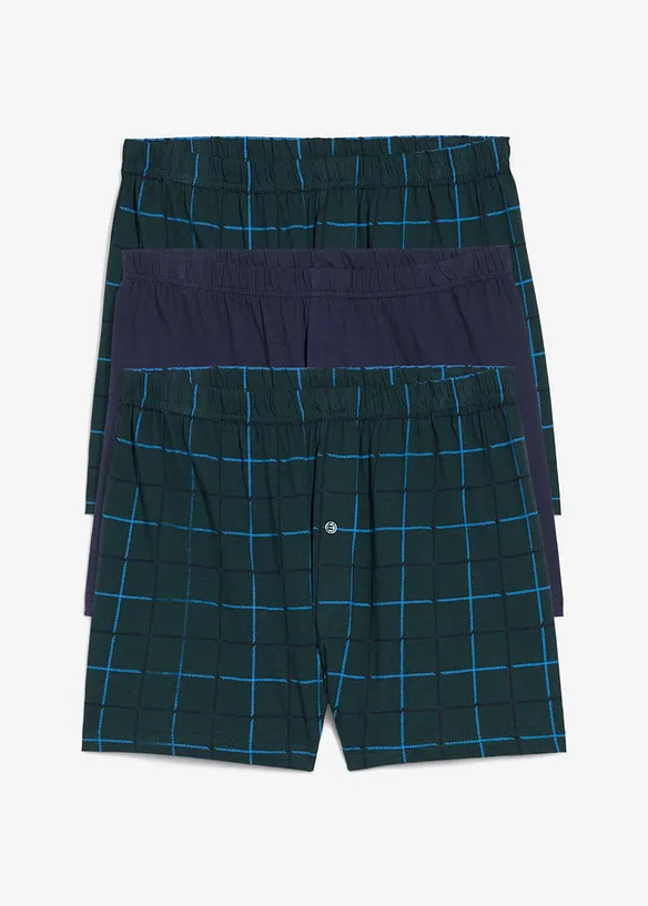 Vid boksershorts i bomullsjersey (3-pack), bonprix
