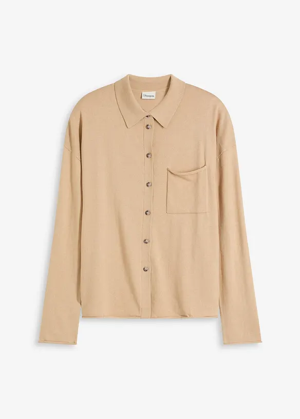 Finstrikket skjorte, bonprix