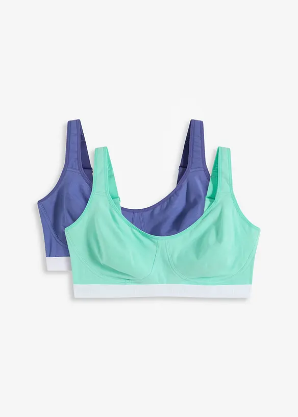 BH uten bøyle, med økologisk bomull (2-pack), bonprix