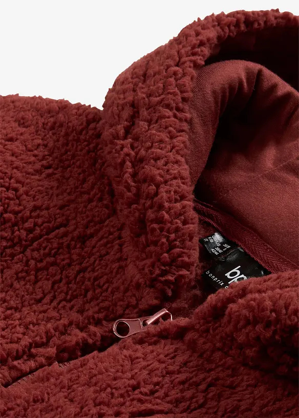 Teddy-fleecejakke i A-fasong med splitter i siden, bonprix