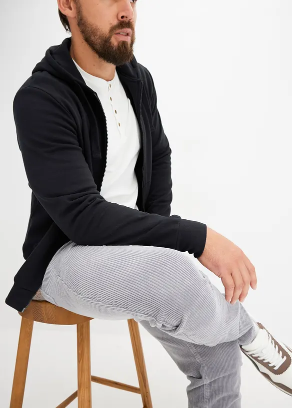 Slim Fit-kordfløyelsbukse med stretch og komfortsnitt, bonprix