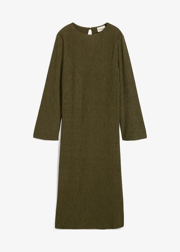 Crinkle midikjole, bonprix