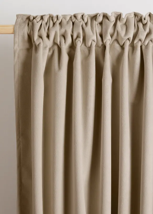 Termo-mørkleggingsgardin med fløyelsaktig overflate (1-pack), bonprix