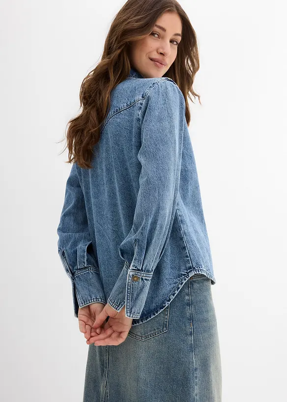 Denimskjorte i 100% bomull, bonprix