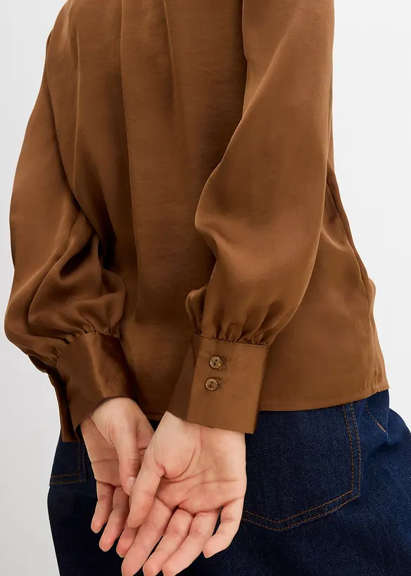 Bluse i lett sateng, bonprix