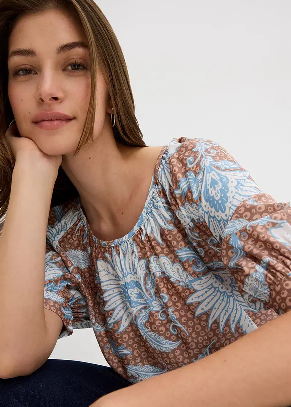 Bluse i lett viskosemiks, bonprix