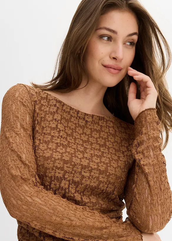 Langermet topp i blondemateriale, bonprix