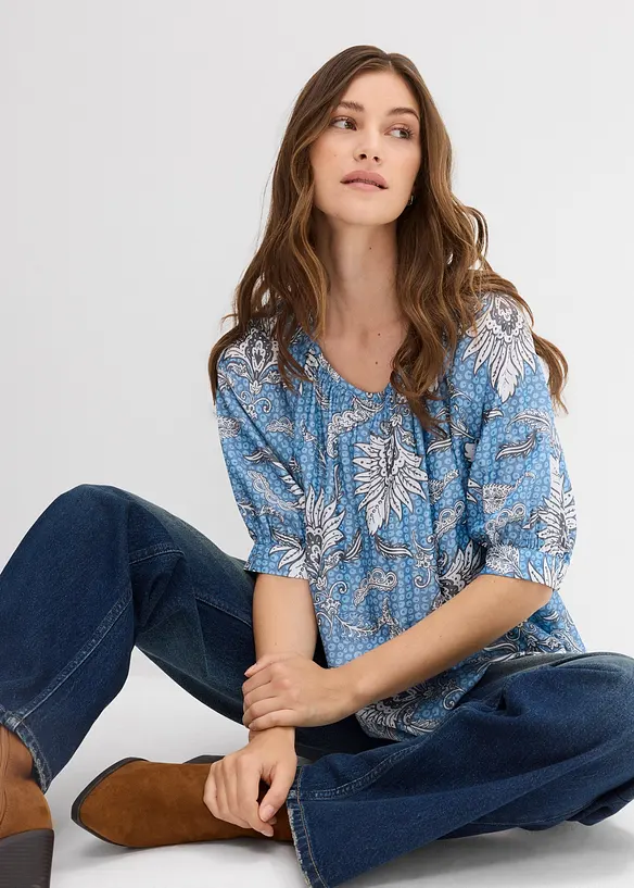 Bluse i lett viskosemiks, bonprix