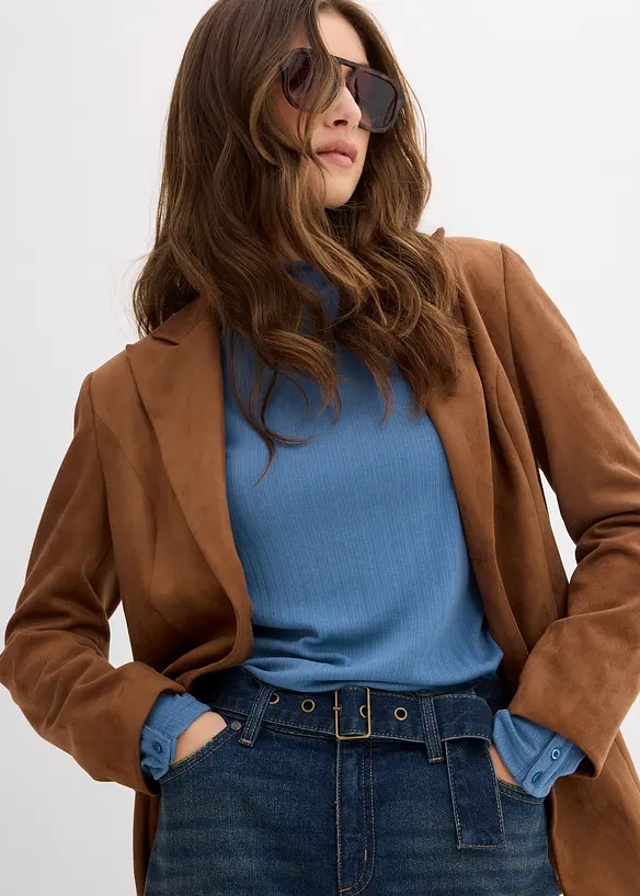 Barrel-jeans, Mid Waist med belte, bonprix