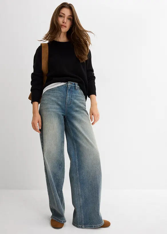 Wide Leg-jeans High Waist, bonprix