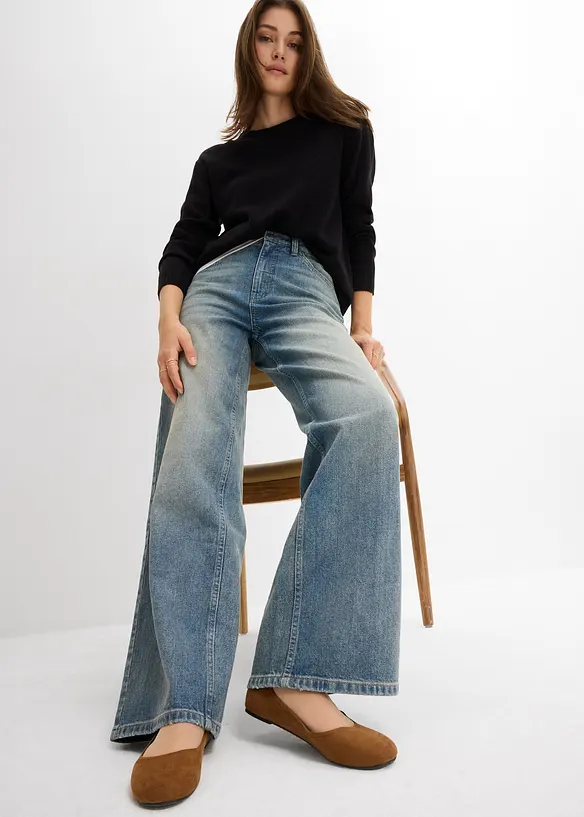 Wide Leg-jeans High Waist, bonprix