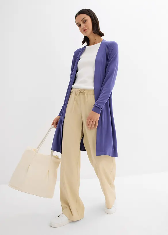 Lang trikotjakke i myk viskosemiks, bonprix