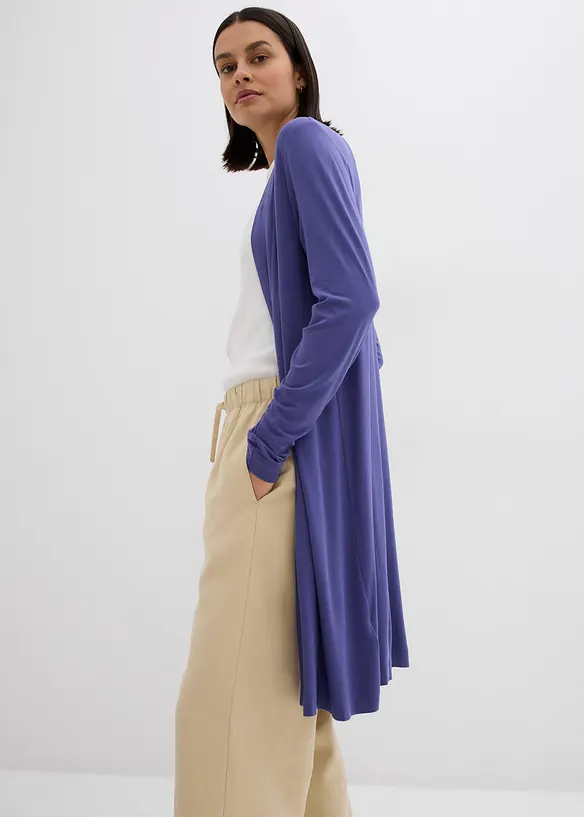 Lang trikotjakke i myk viskosemiks, bonprix