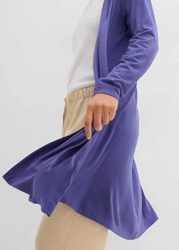 Lang trikotjakke i myk viskosemiks, bonprix