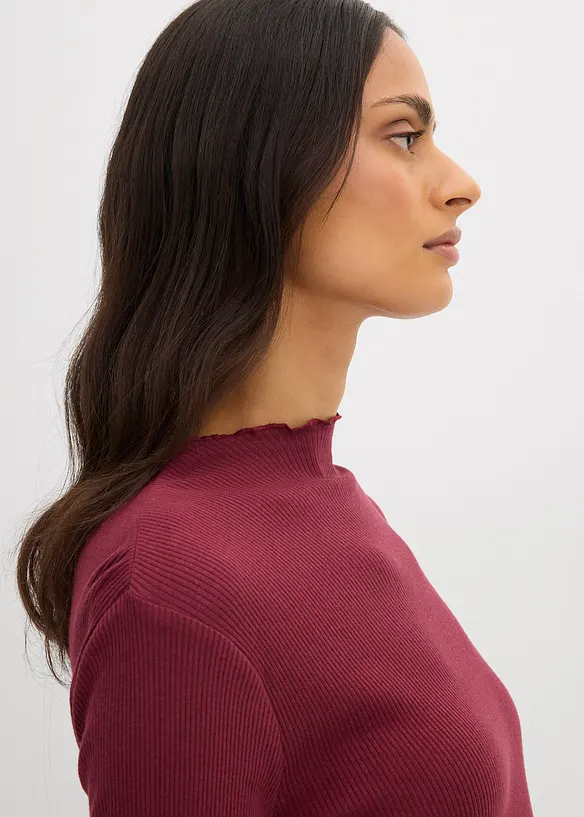 Ribbet topp i 100% bomull, bonprix