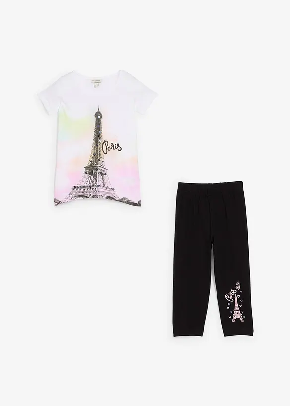 Topp og 3/4-lang leggings i 100% økologisk bomull (2-delt sett), bonprix