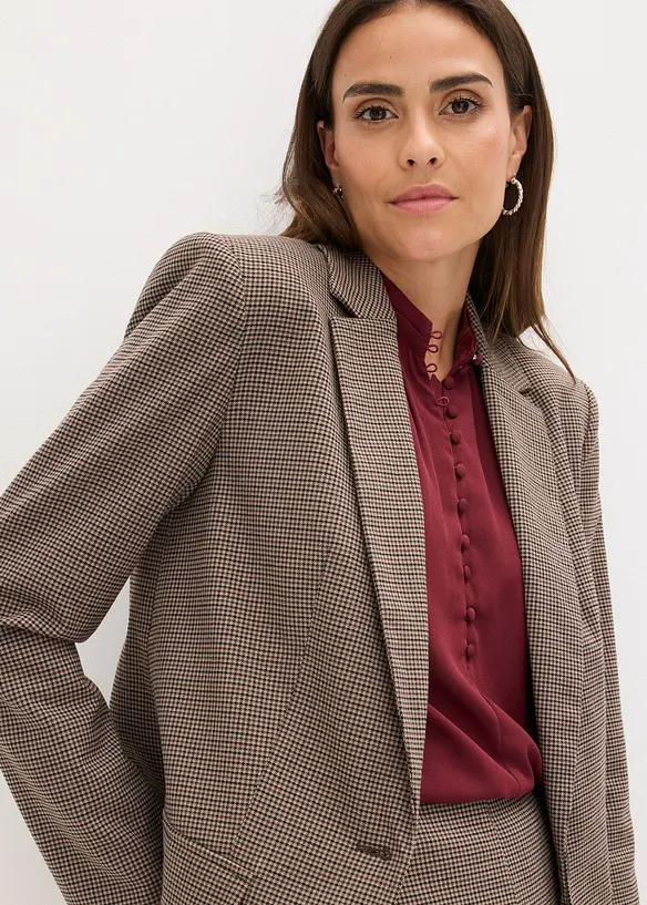 Oversized blazer med rutemønster, bonprix