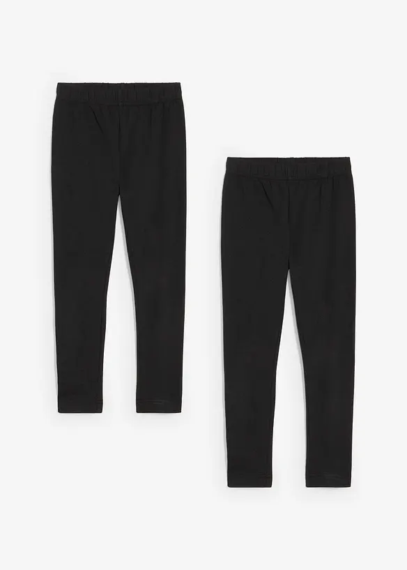 Leggings i økologisk bomull med elastan (2-pack), bonprix