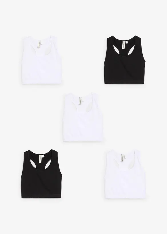 BH-topp med myk, økologisk bomull (5-pack), bonprix
