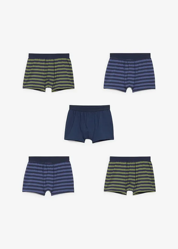 Boksershorts med myk økologisk bomull (5-pack), bonprix