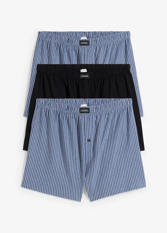 Vid boksershorts i bomullsjersey (3-pack), bonprix