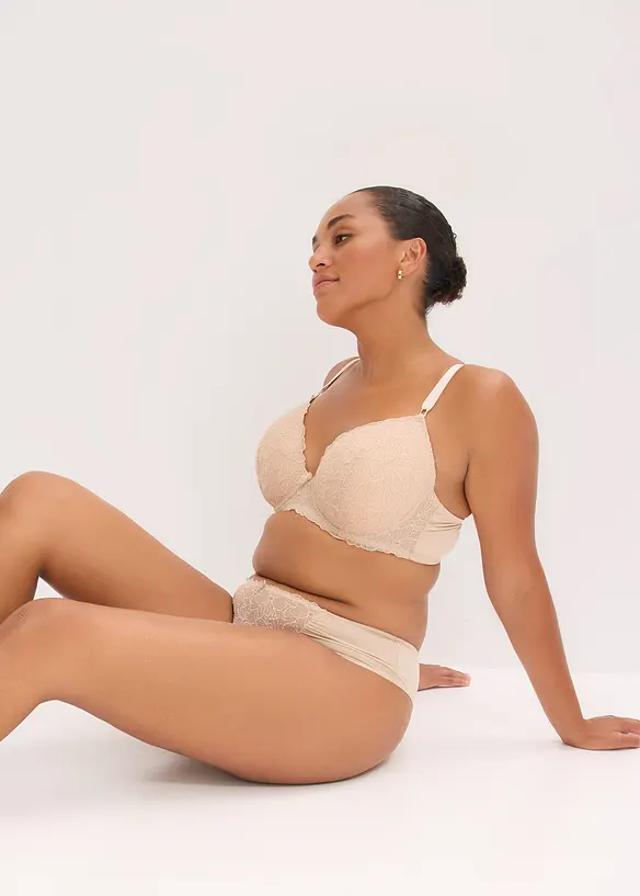 Padded-BH med blomsterbroderi, bonprix