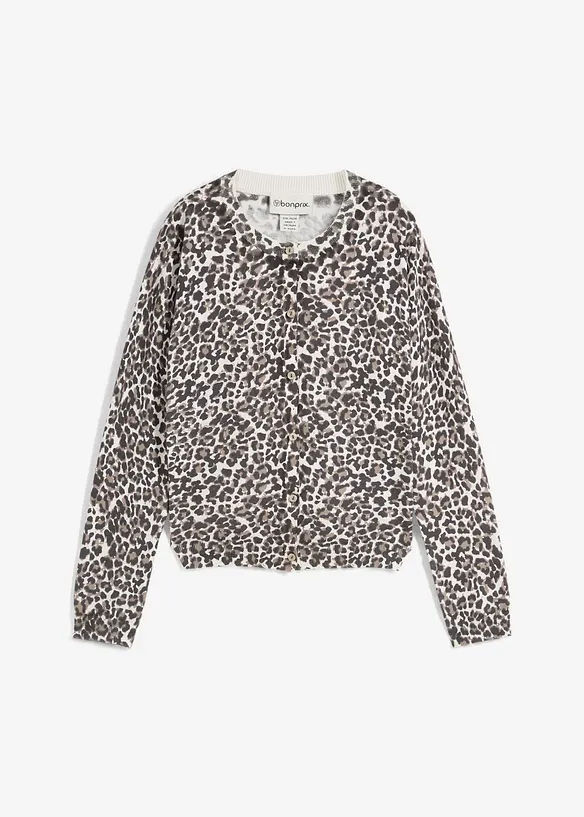 Kort cardigan i finstrikk, bonprix