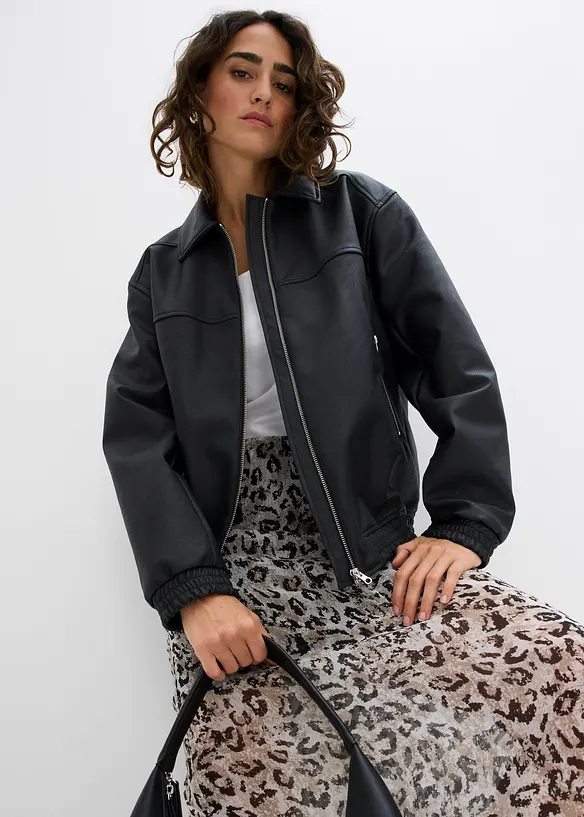 Oversized jakke i imitert skinn, bonprix