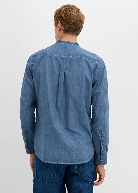 Langermet skjorte i vasket look, bonprix