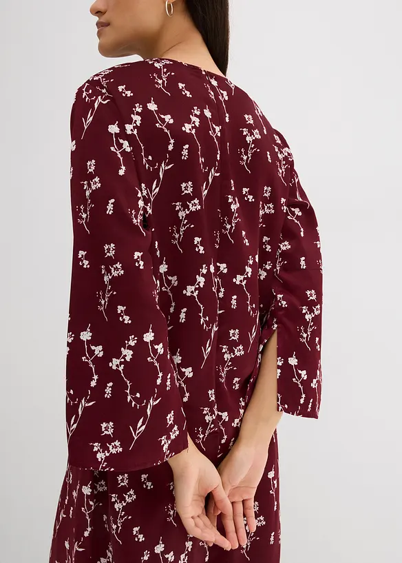 Blomstrete midikjole av 100% viskose, bonprix