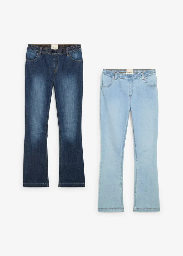 Slip on-jeans, Mid Waist (2-pack), bonprix