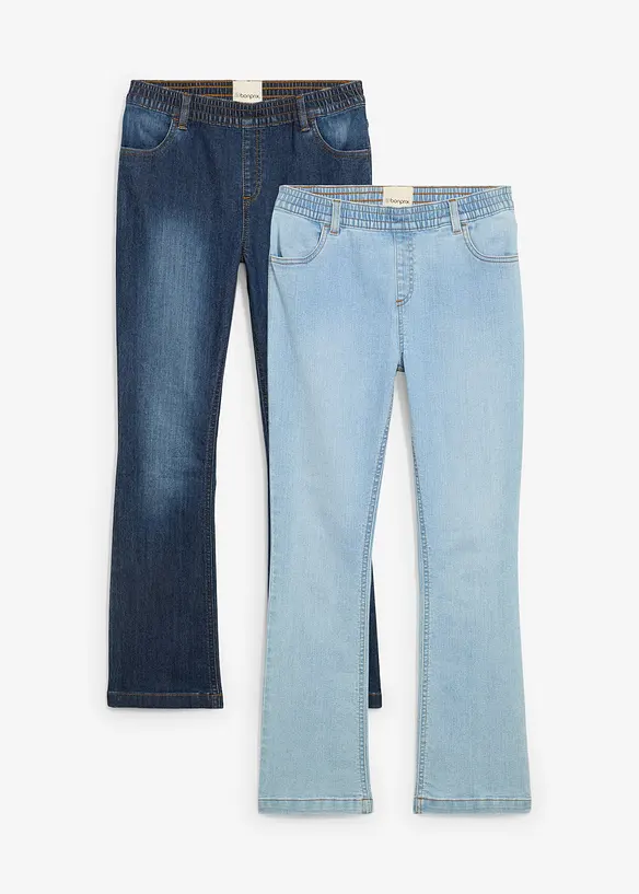Slip on-jeans, Mid Waist (2-pack), bonprix