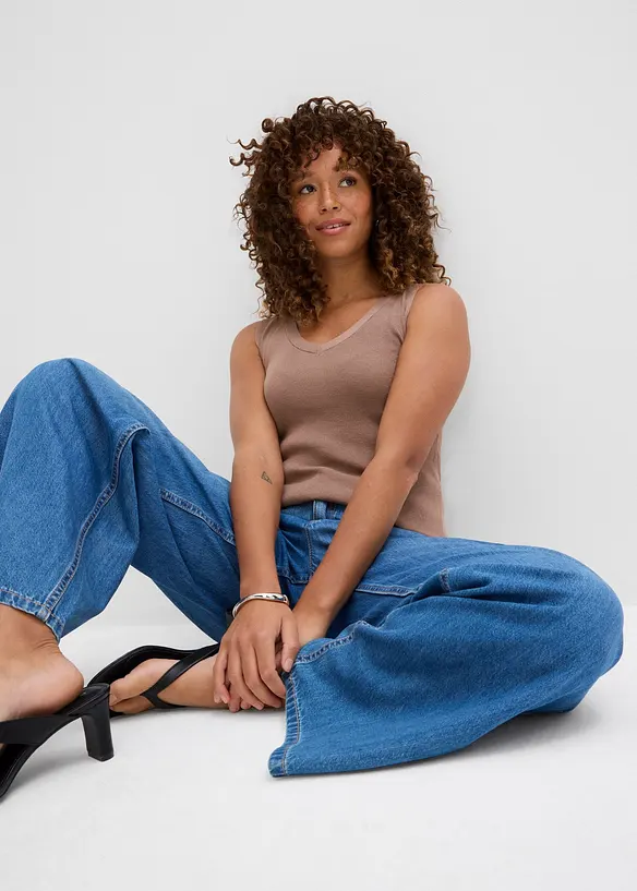 Wide-Leg-jeans Mid Waist, bonprix
