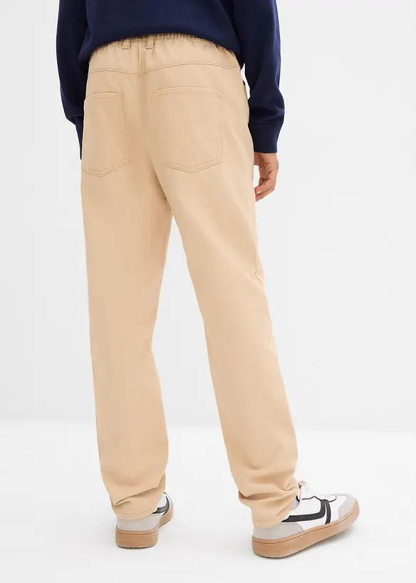 Regular Fit slip on-bukse av 100% bomull, Straight, bonprix