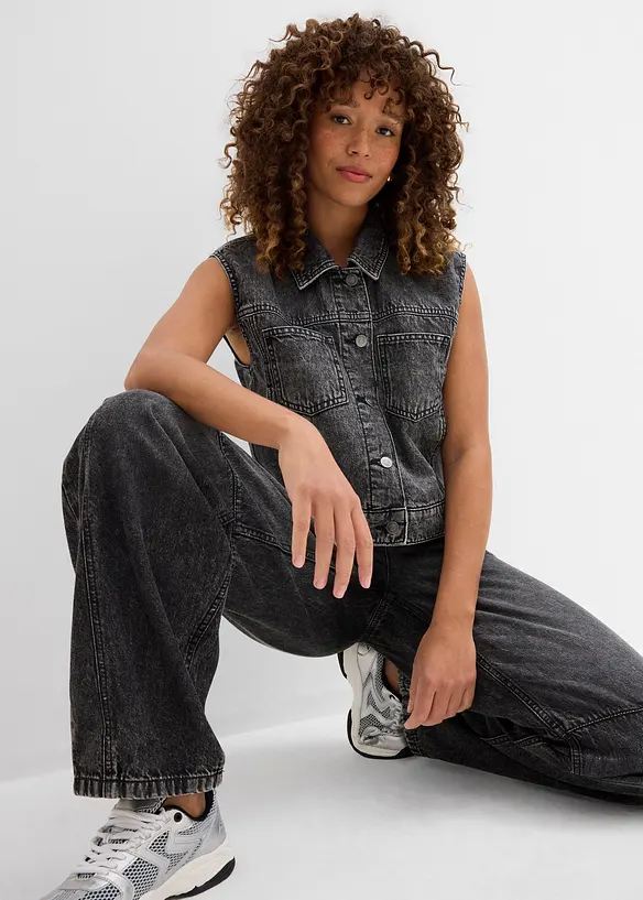 Jeansvest av bomull, bonprix