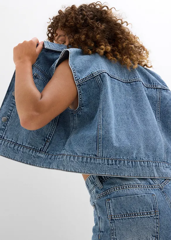 Jeansvest av bomull, bonprix