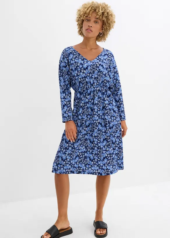 Jerseykjole i lett strukturert krepp, bonprix