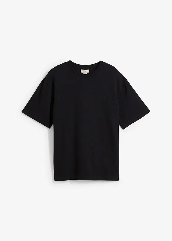 T-skjorte i formstabil, strukturert jersey, Loose Fit, bonprix