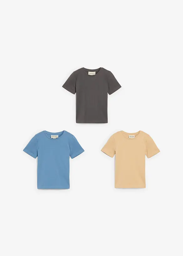 T-skjorte i 100% økologisk bomull (3-pack), bonprix