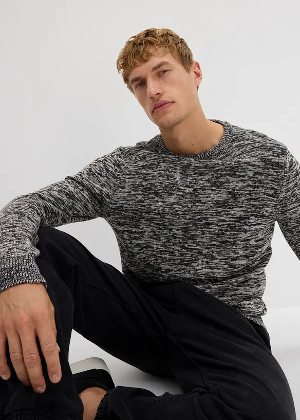 Grovstrikket genser med bomull, bonprix